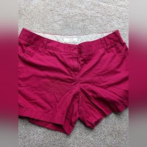 J Crew Magenta Chino Shorts Size 14